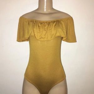 Yellow Over The Shoulder Bodysuit